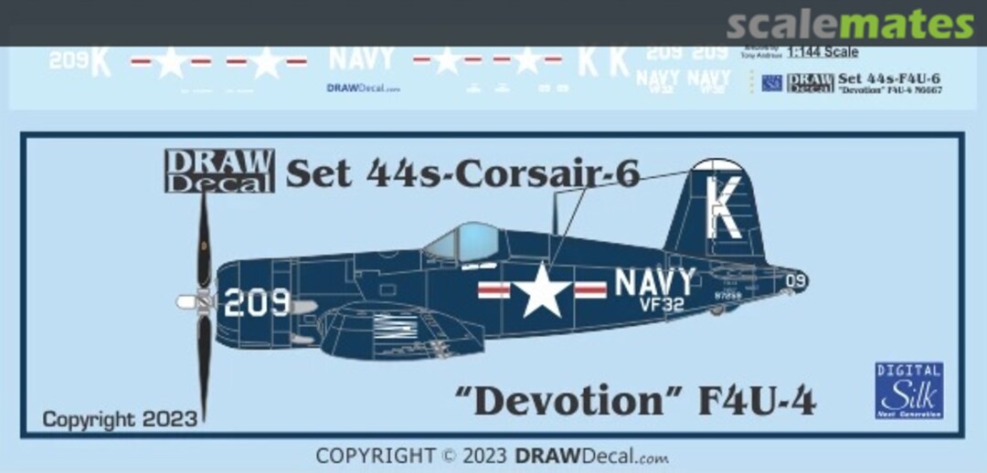 Boxart “Devotion” F4U-4 44-Corsair-6 Draw Decal Boxart “Devotion” F4U-4 44-Corsair-6 Draw Decal