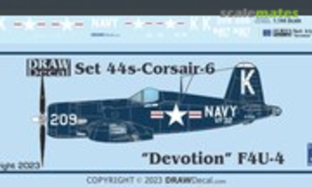 1:144 “Devotion” F4U-4 (Draw Decal 44-Corsair-6) 44-Corsair-6