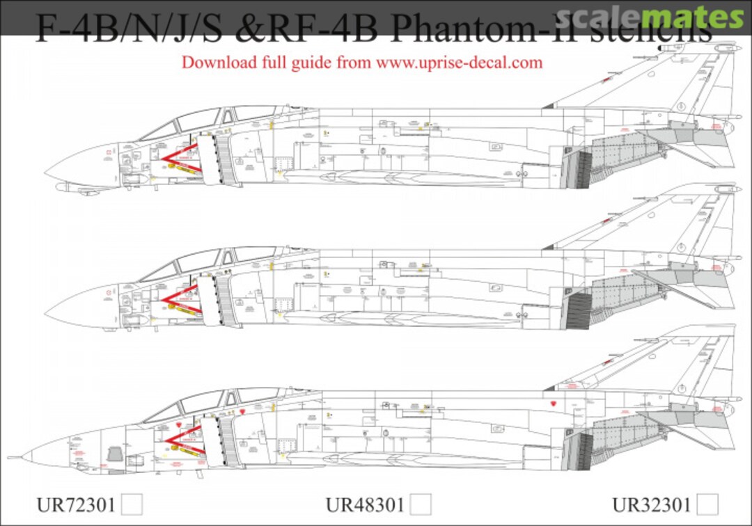 Boxart F-4B/N/J/S & RF-4B Phantom-II stencils UR48301 UpRise Decal Boxart F-4B/N/J/S & RF-4B Phantom-II stencils UR48301 UpRise Decal