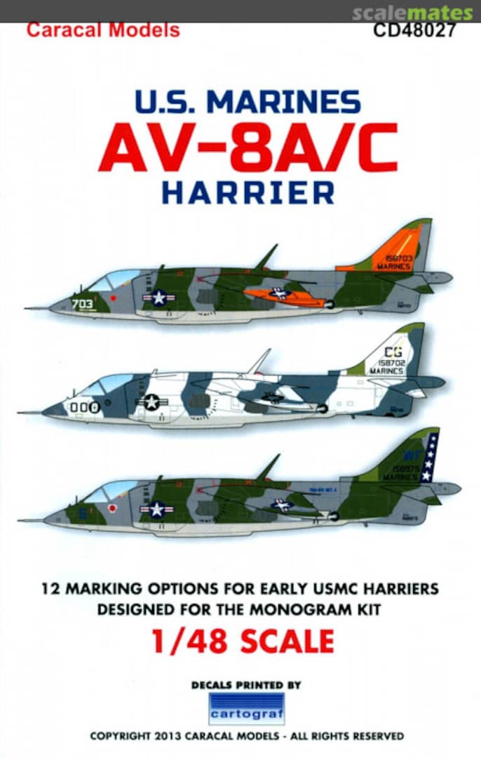 Boxart AV-8A/C Harrier CD48027 Caracal Models Boxart AV-8A/C Harrier CD48027 Caracal Models