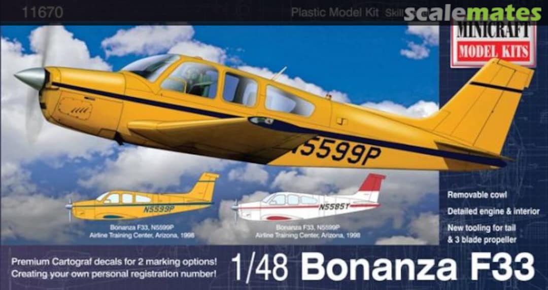 Boxart Beechcraft F33 Bonanza 11670 Minicraft Model Kits