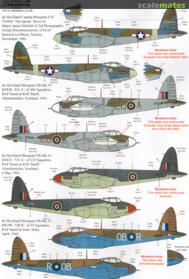 Boxart De Havilland Mosquito T.Mk.III, B.Mk.IV, FB.Mk.VI X48156 Xtradecal Boxart De Havilland Mosquito T.Mk.III, B.Mk.IV, FB.Mk.VI X48156 Xtradecal