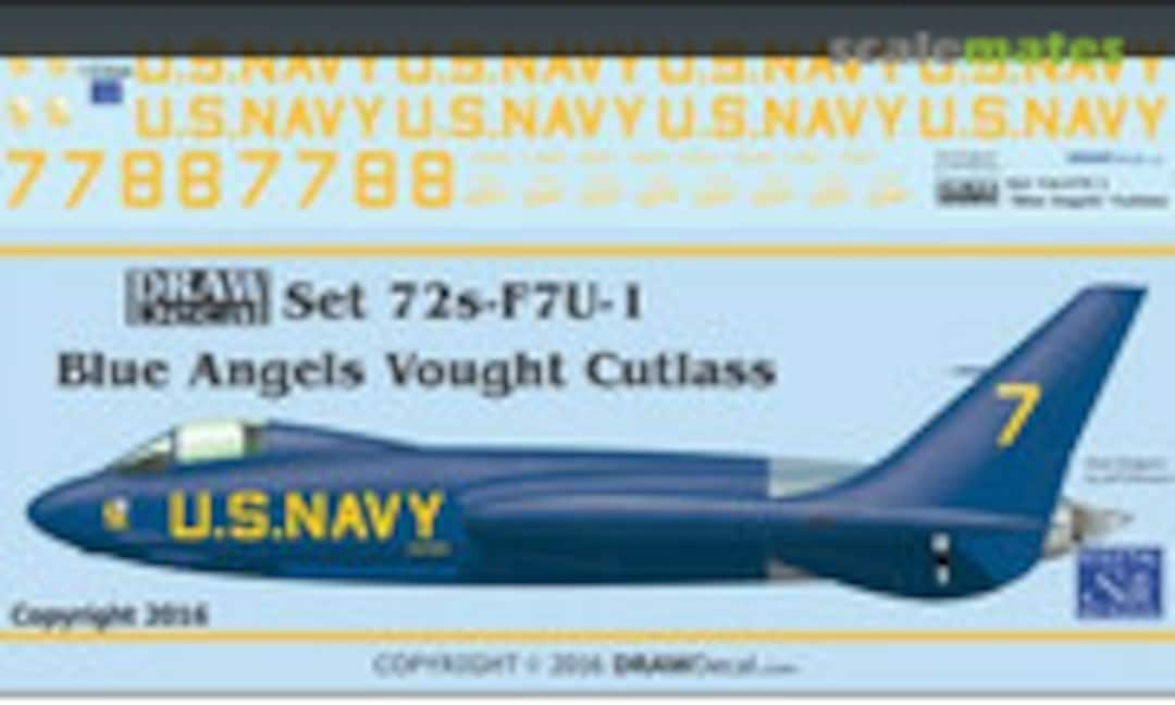 1:72 Blue Angels Cutlass (Draw Decal 72s-F7U-1) 72s-F7U-1