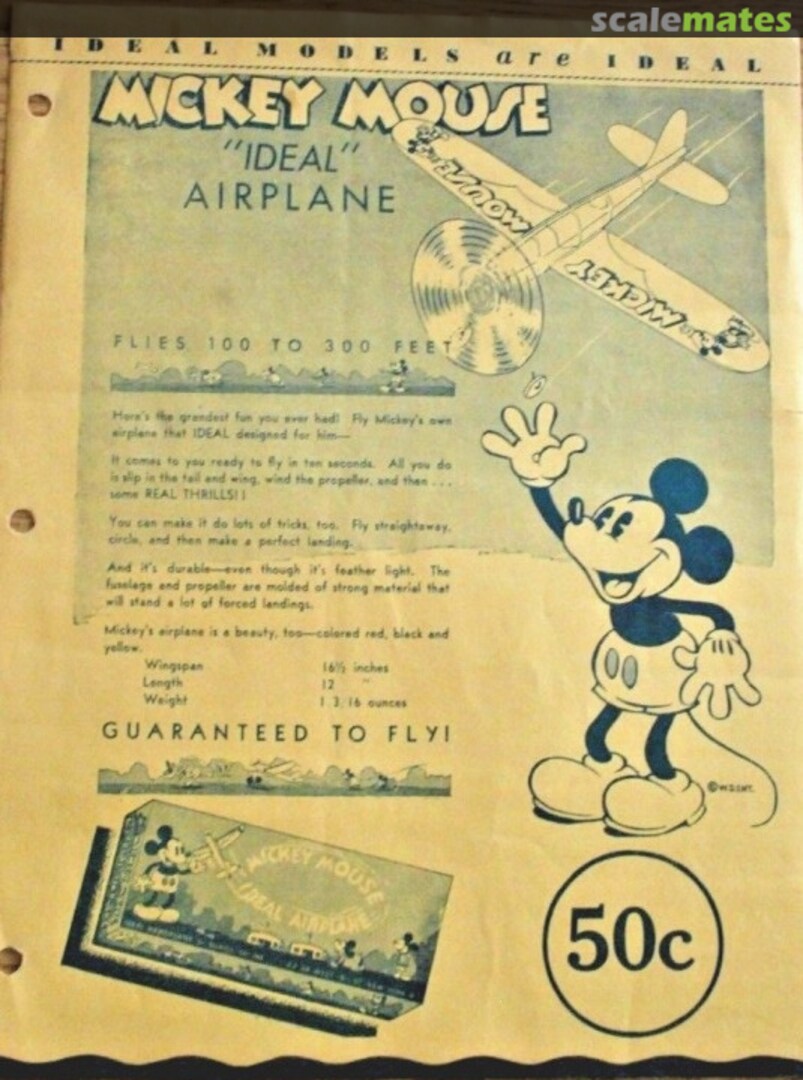 Boxart Mickey Mouse Airplane Ideal Model Aeroplanes and Supplies Boxart Mickey Mouse Airplane Ideal Model Aeroplanes and Supplies