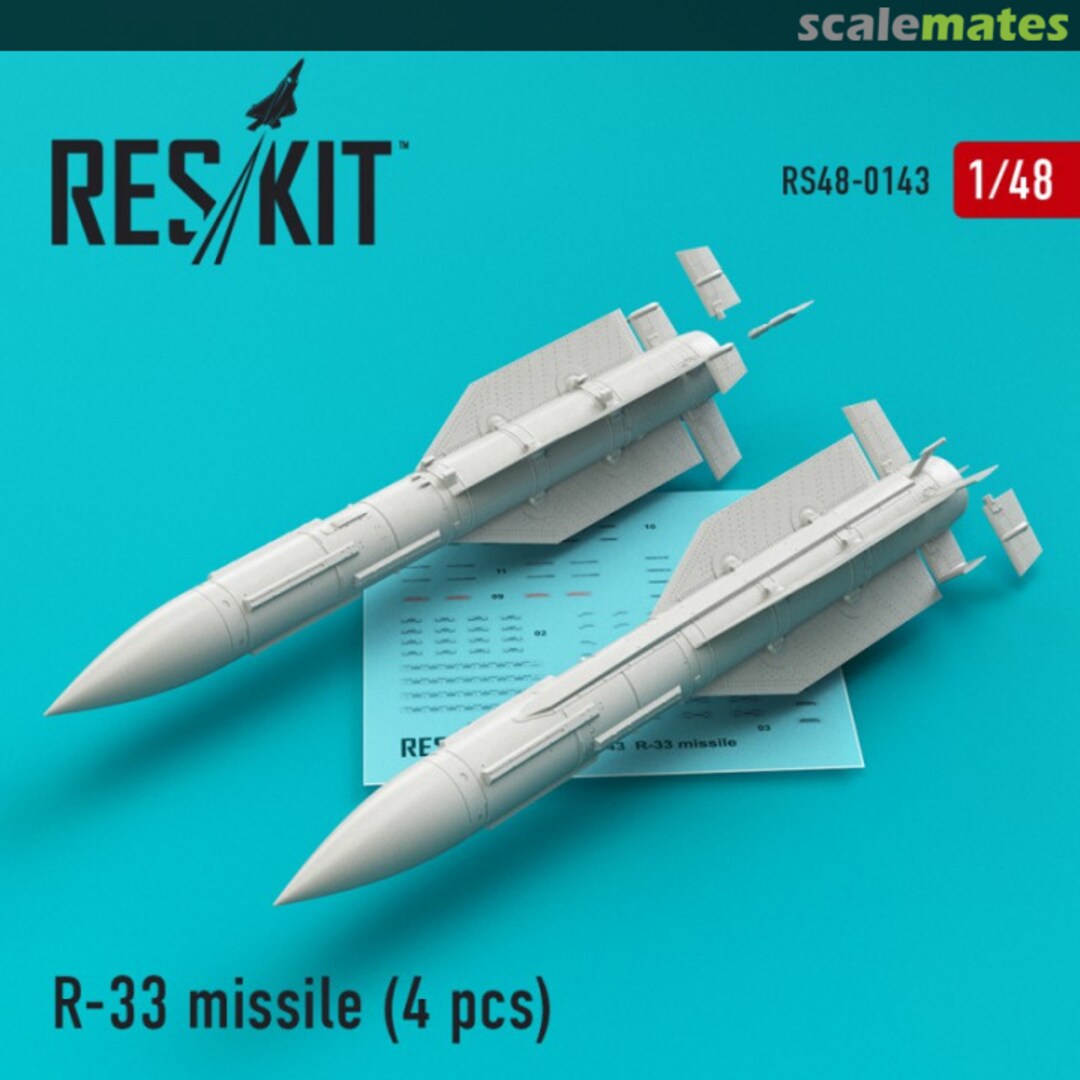 Boxart R-33 missiles for MiG-31 (4 pcs) RS48-0143 ResKit Boxart R-33 missiles for MiG-31 (4 pcs) RS48-0143 ResKit