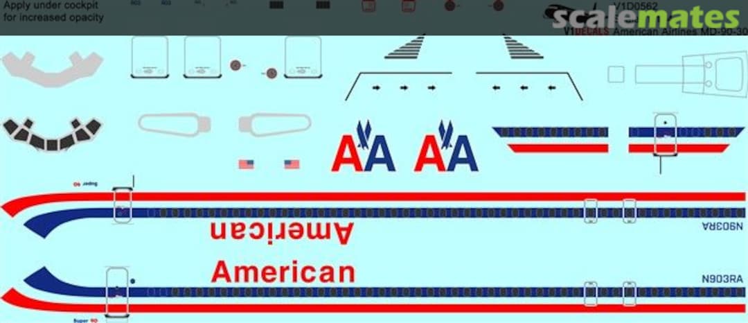 Boxart American Airlines McDonnell Douglas MD-90-30 V1D0656-144 V1 Decals Boxart American Airlines McDonnell Douglas MD-90-30 V1D0656-144 V1 Decals