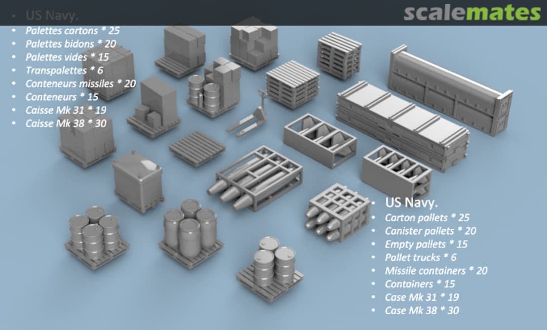 Boxart Assortment of US Navy pallets and accessories 3D350202 L'Arsenal Boxart Assortment of US Navy pallets and accessories 3D350202 L'Arsenal