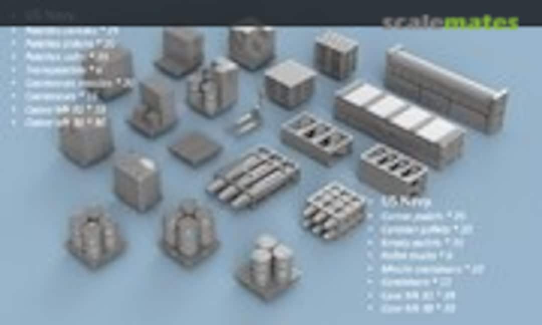 1:350 Assortment of US Navy pallets and accessories (L'Arsenal 3D350202) 3D350202