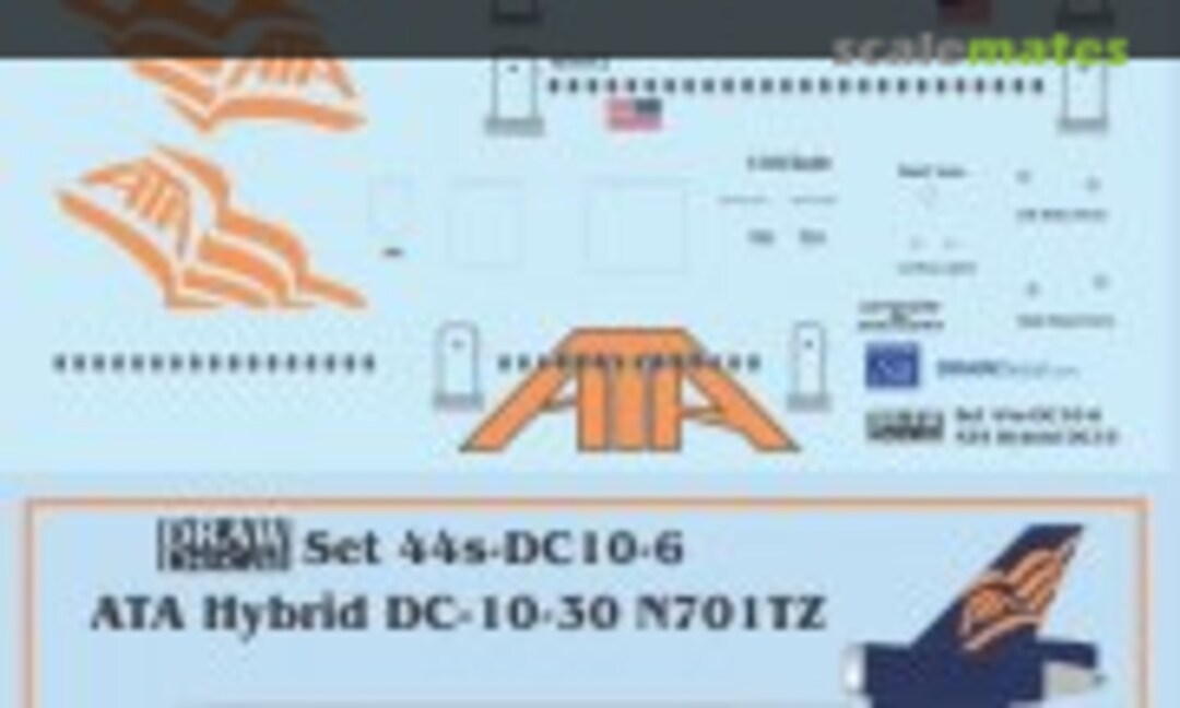 1:144 ATA – American Trans Air Hybrid DC-10 N701TZ (Draw Decal 44-DC10-6) 44-DC10-6
