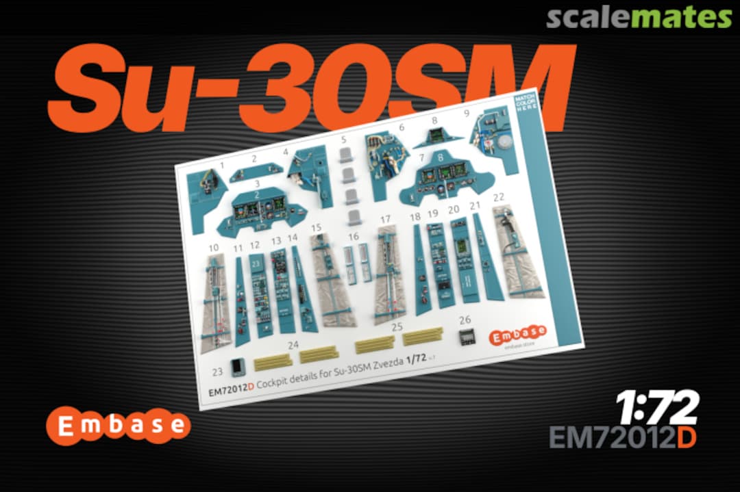 Boxart Su-30SM "Display On" interior 3D decals EM72012D Embase Boxart Su-30SM "Display On" interior 3D decals EM72012D Embase