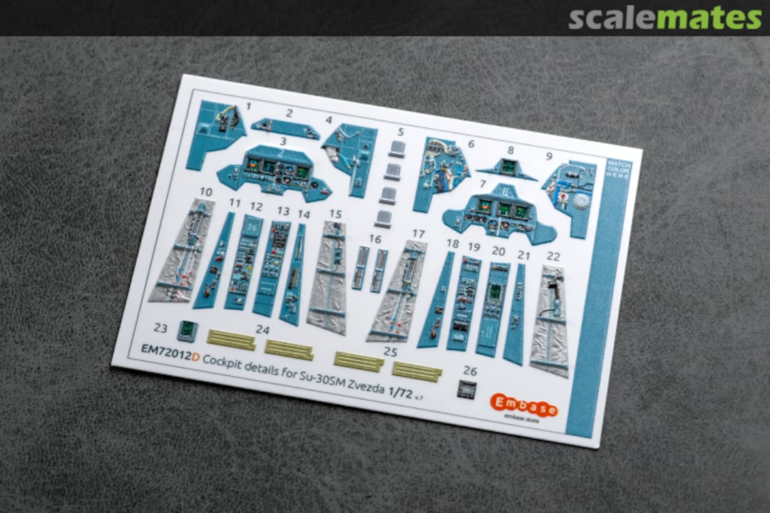 Contents Su-30SM "Display On" interior 3D decals EM72012D Embase Contents Su-30SM "Display On" interior 3D decals EM72012D Embase