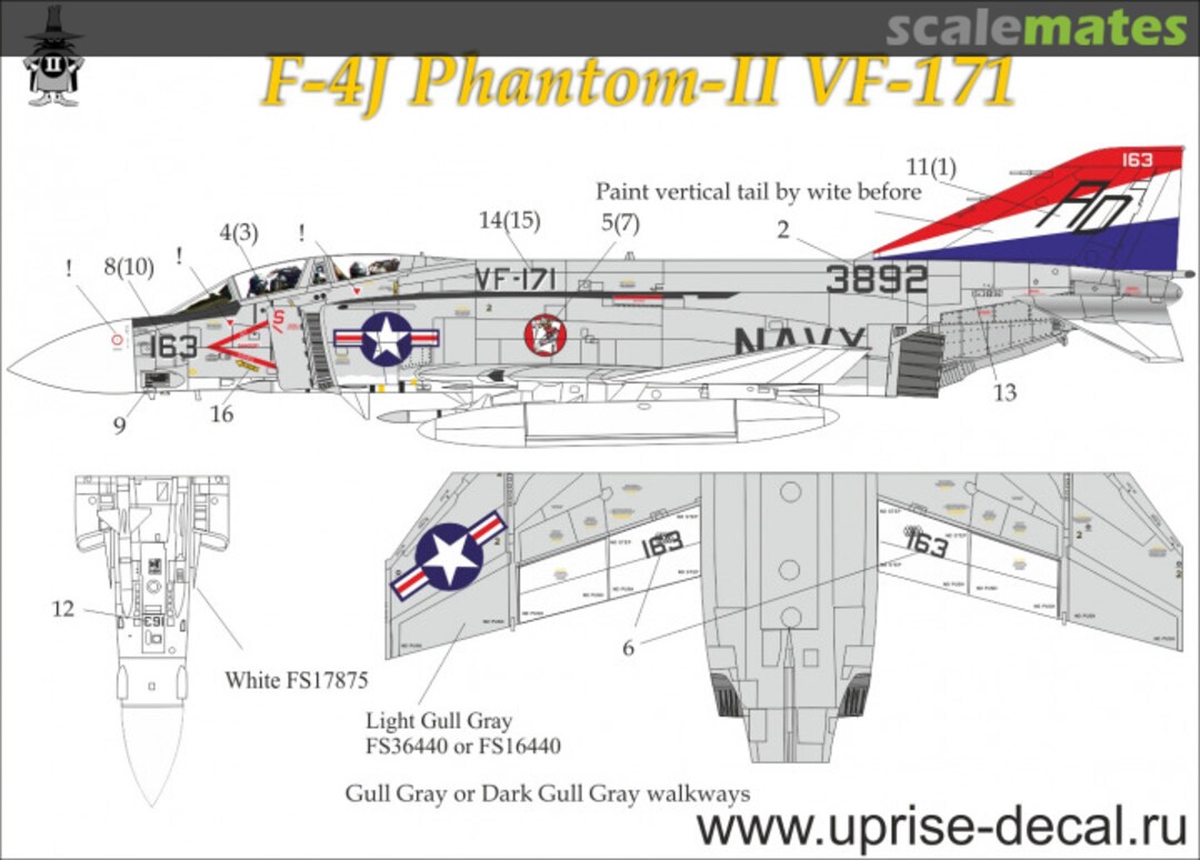 Boxart F-4J Phantom-II VF-171 UR14410 UpRise Decal Boxart F-4J Phantom-II VF-171 UR14410 UpRise Decal