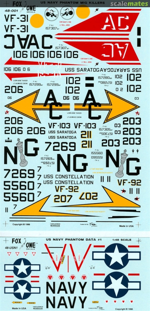 Boxart US Navy Phantom MiG Killers 48-001 Fox One Decals Boxart US Navy Phantom MiG Killers 48-001 Fox One Decals