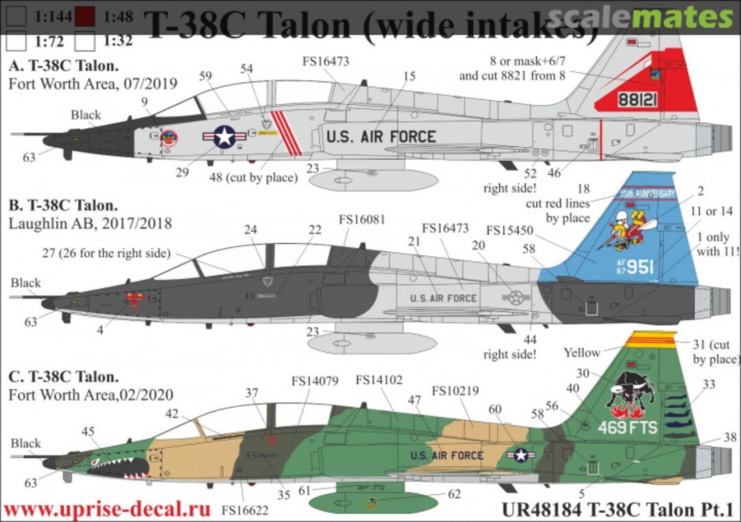 Boxart T-38C Talon Pt.1 (wide intakes) UR48184 UpRise Decal Boxart T-38C Talon Pt.1 (wide intakes) UR48184 UpRise Decal