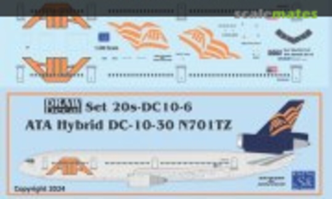 1:200 ATA – American Trans Air Hybrid DC-10 N701TZ (Draw Decal 20-DC10-6) 20-DC10-6