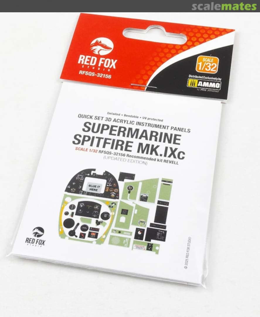 Boxart Supermarine Spitfire Mk.IXc Updated interior 3D decals RFSQS-32156 Red Fox Studio