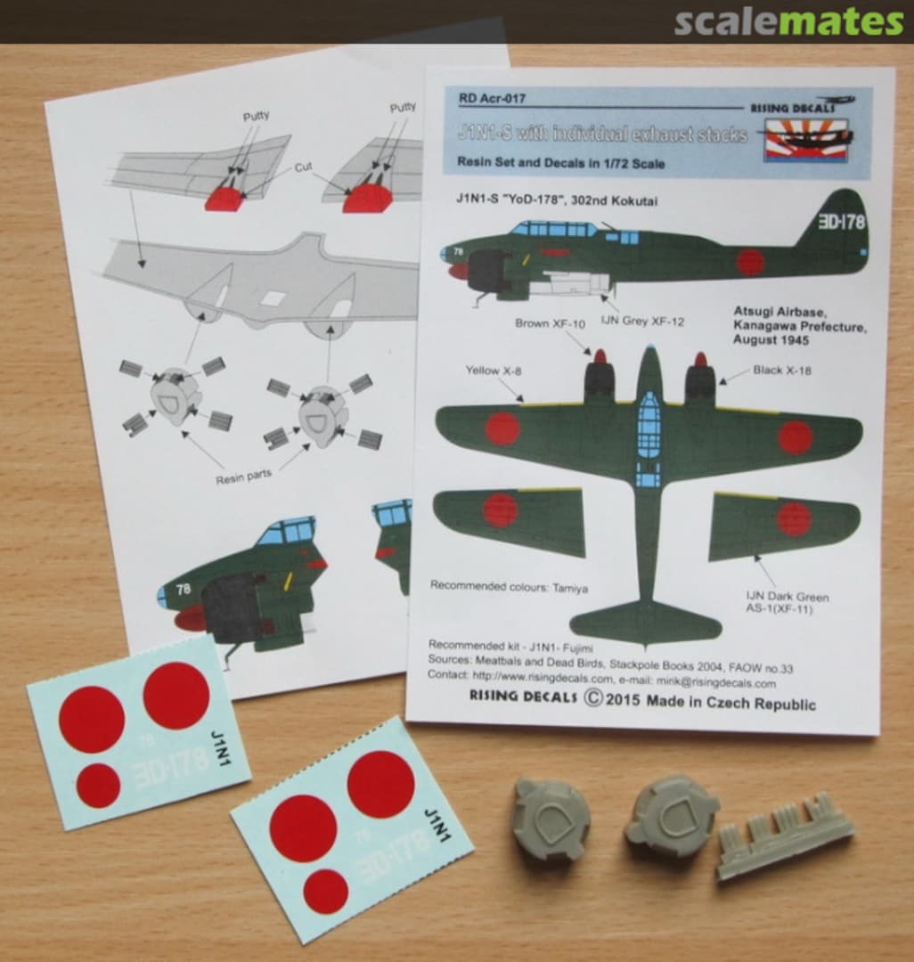 Boxart J1N1-S with individual exhaust stacks RD Acr-017 Rising Decals Boxart J1N1-S with individual exhaust stacks RD Acr-017 Rising Decals