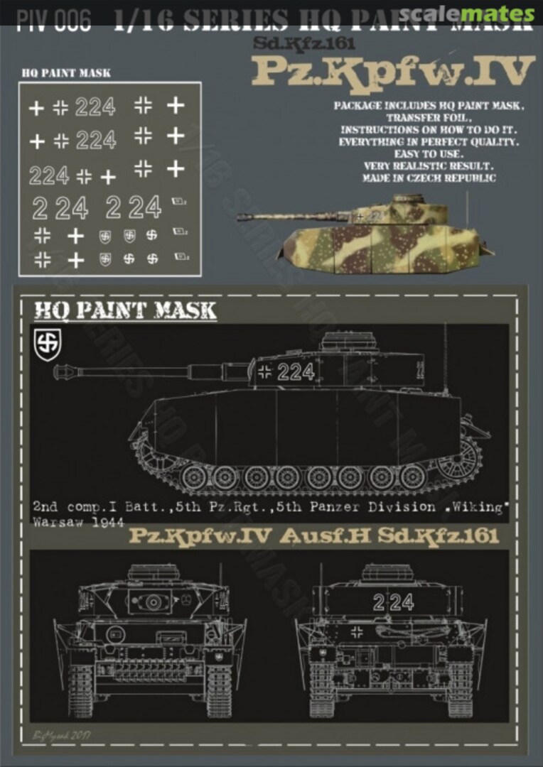 Boxart Pz.Kpfw.IV Ausf.H 2nd Comp I Batt. 5.Pz.Rgt. 5th Pz. Div. 'Wiking' Warsaw 1944 Paint Mask PIV 006 HQ-Masks Boxart Pz.Kpfw.IV Ausf.H 2nd Comp I Batt. 5.Pz.Rgt. 5th Pz. Div. 'Wiking' Warsaw 1944 Paint Mask PIV 006 HQ-Masks