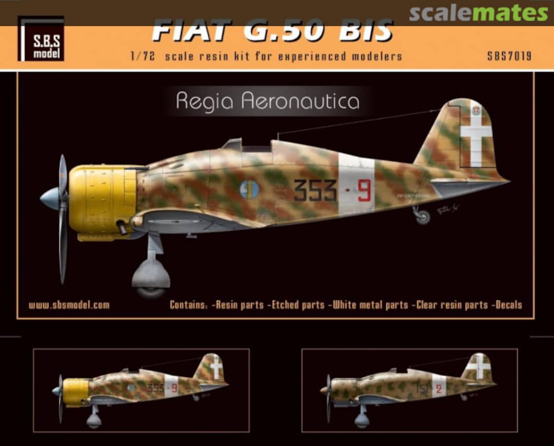 Boxart Fiat G.50 bis 'Regia Aeronautica' SBS7019 SBS Model Boxart Fiat G.50 bis 'Regia Aeronautica' SBS7019 SBS Model