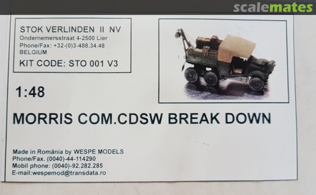 Boxart Morris COM.CDSW Break Down STO 001 V3 Stok Verlinden Boxart Morris COM.CDSW Break Down STO 001 V3 Stok Verlinden