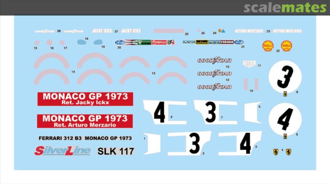 Boxart Ferrari 312B3 Scuderia Ferrari Team sponsored by Shell #3, 4 DK-SLK117 Tameo Kits Boxart Ferrari 312B3 Scuderia Ferrari Team sponsored by Shell #3, 4 DK-SLK117 Tameo Kits