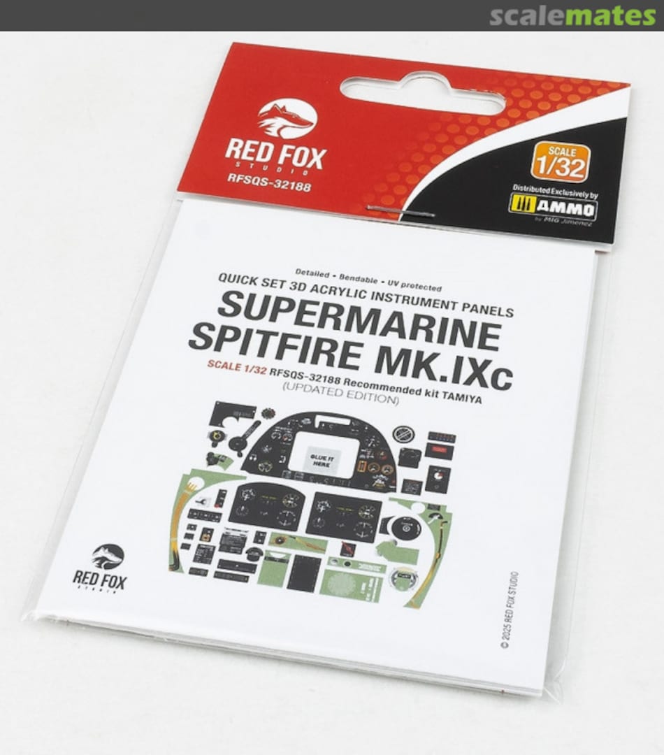 Boxart Supermarine Spitfire Mk.IXc Updated interior 3D decals RFSQS-32188 Red Fox Studio