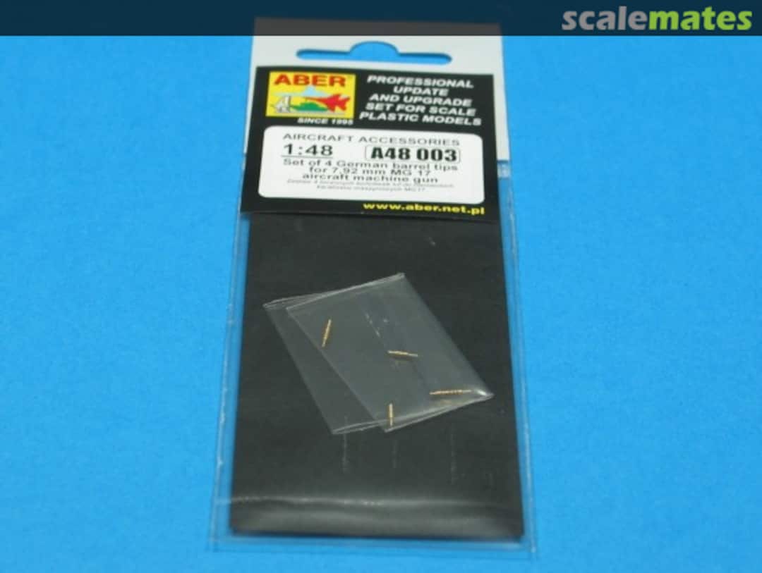 Boxart Set of 4 Barrel Tips for German 7.92mm MG17 Aircraft Machine Guns A48003 Aber Boxart Set of 4 Barrel Tips for German 7.92mm MG17 Aircraft Machine Guns A48003 Aber