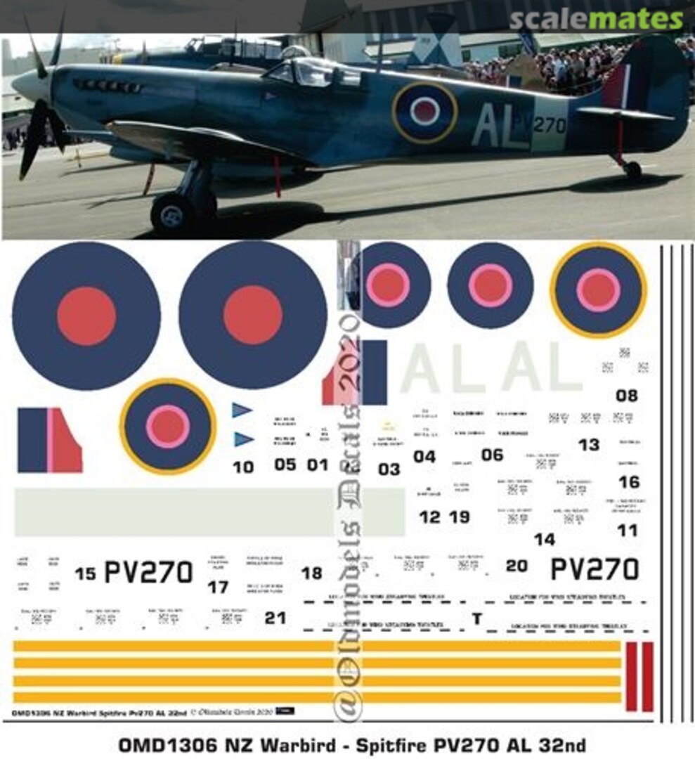 Boxart Warbird - Spitfire PV270 OMD1306 Oldmodels Decals Boxart Warbird - Spitfire PV270 OMD1306 Oldmodels Decals