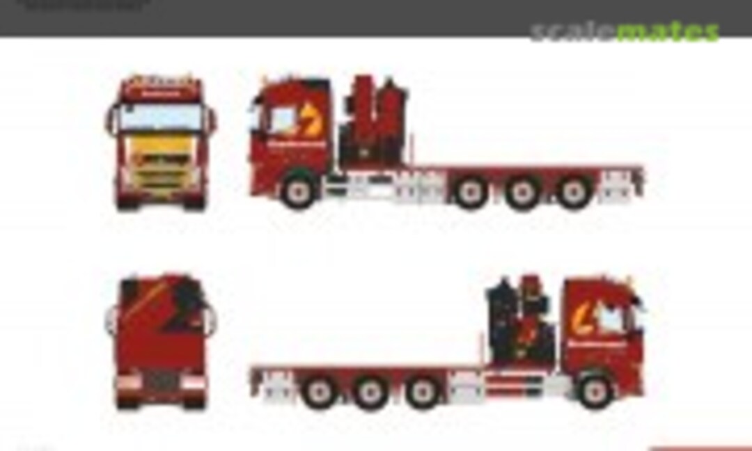 Volvo FH4 GL 8x2 flat bed with crane Palfinger PK65002SH &quot;Bredenoord&quot; (WSI Models 01-3783)