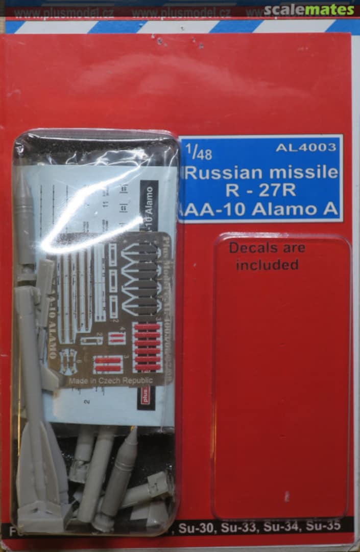 Boxart Russian Missile R-27R AA-10 Alamo A AL4003 PlusModel Boxart Russian Missile R-27R AA-10 Alamo A AL4003 PlusModel