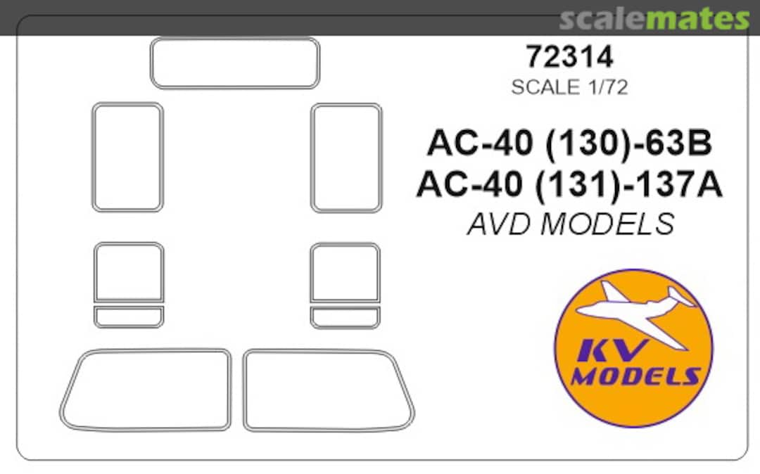 Boxart AC-40 (130) / AC-40 (131) + Masks for imitation rubber seals of the windows are included 72314 KV Models Boxart AC-40 (130) / AC-40 (131) + Masks for imitation rubber seals of the windows are included 72314 KV Models