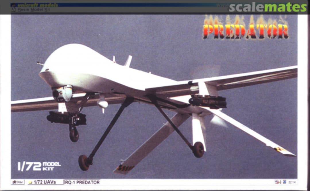 Boxart RQ-1 Predator UCAV, Drohne, Unicraft Models 72175 Unicraft Models Boxart RQ-1 Predator UCAV, Drohne, Unicraft Models 72175 Unicraft Models
