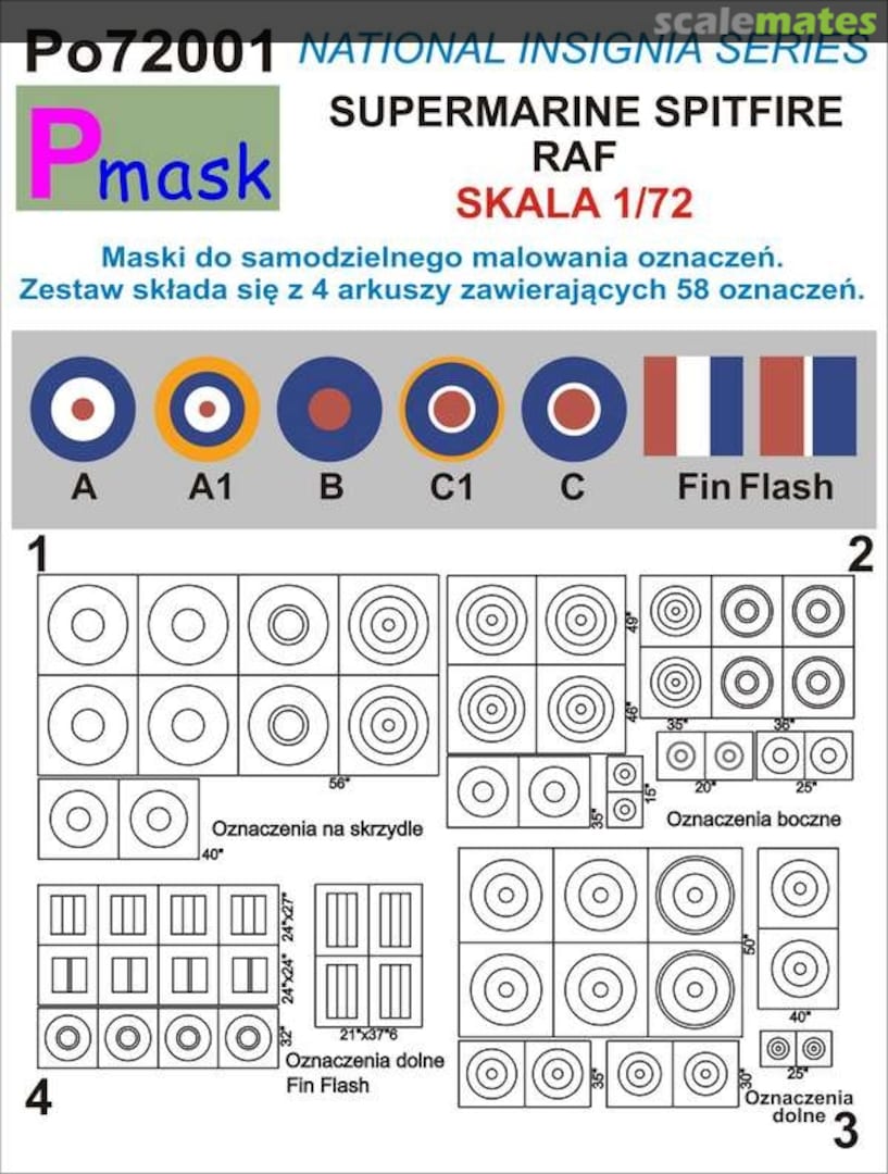 Boxart Supermarine Spitfire RAF PO72001 Pmask Boxart Supermarine Spitfire RAF PO72001 Pmask
