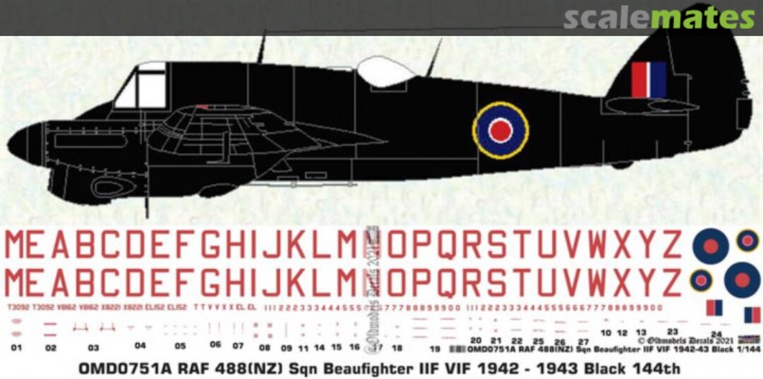 Boxart 488(NZ) Beaufighters 1942-43 OMD0751A Oldmodels Decals Boxart 488(NZ) Beaufighters 1942-43 OMD0751A Oldmodels Decals