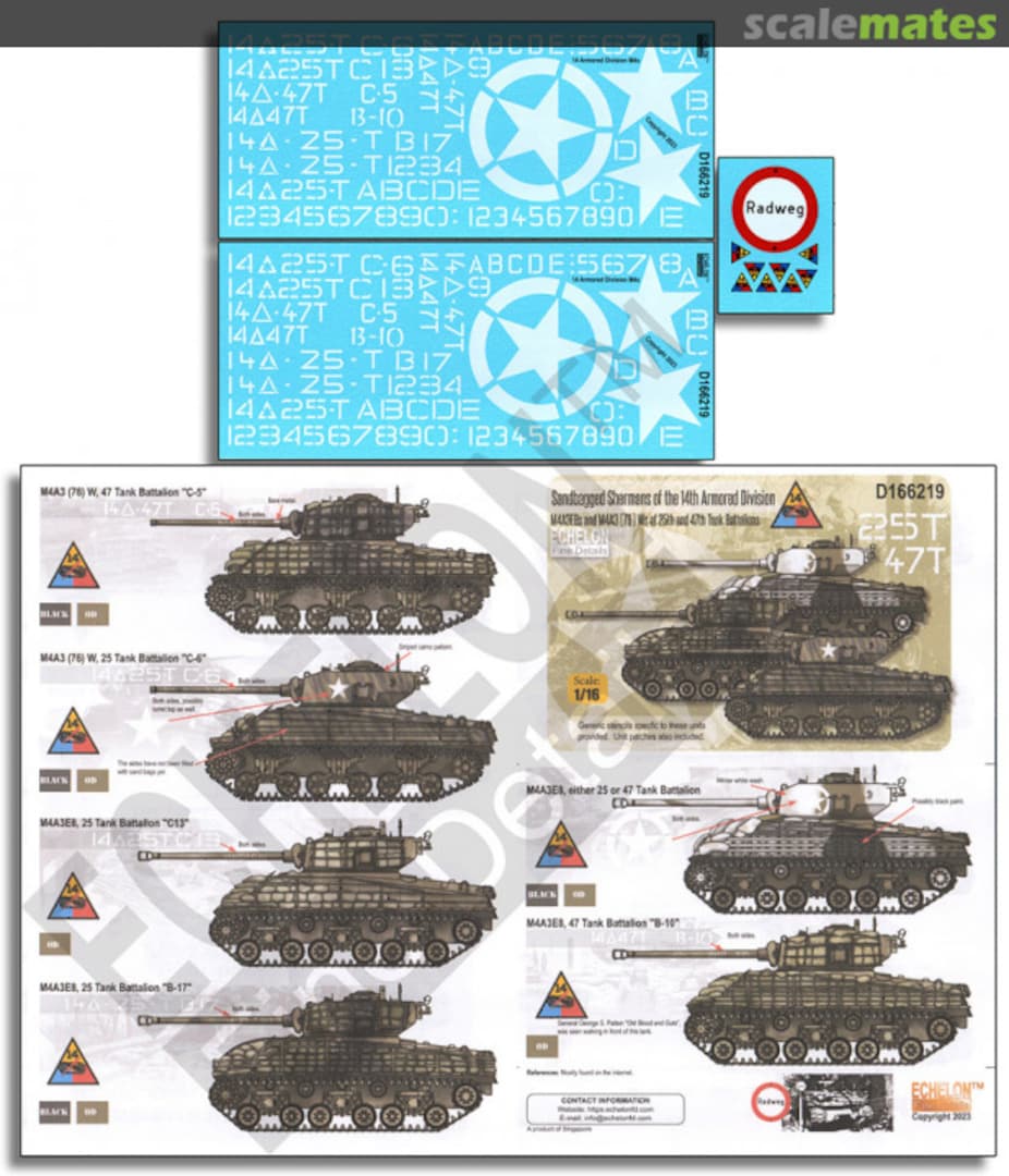 Boxart Sandbagged Shermans of the 14th Armored Division D166219 Echelon Fine Details Boxart Sandbagged Shermans of the 14th Armored Division D166219 Echelon Fine Details