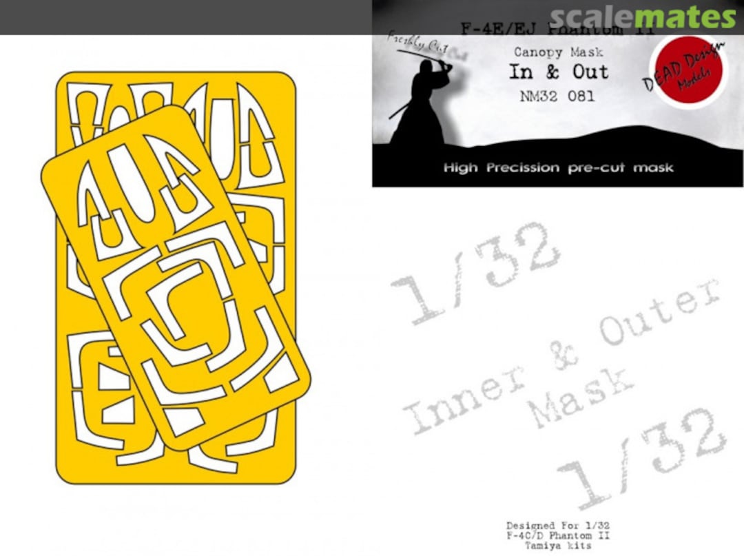 Boxart F-4E/EJ Phantom II Canopy Mask In & Out NM32081 DEAD Design Models