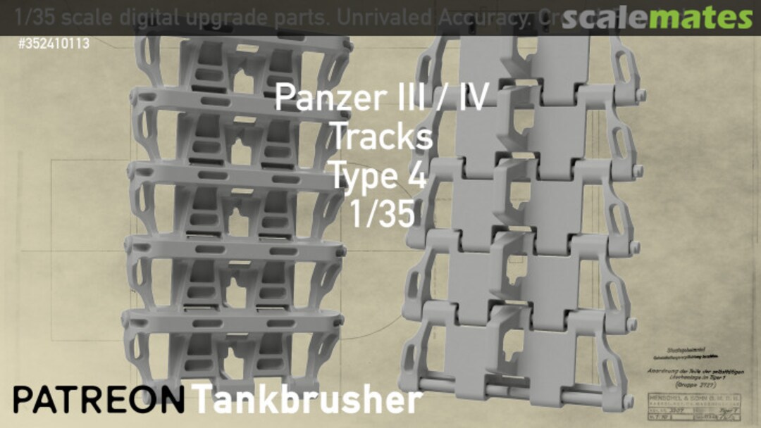 Boxart Panzer III / IV - single link workable tracks Type 4 352410113 Tankbrusher Scale Modeling Boxart Panzer III / IV - single link workable tracks Type 4 352410113 Tankbrusher Scale Modeling