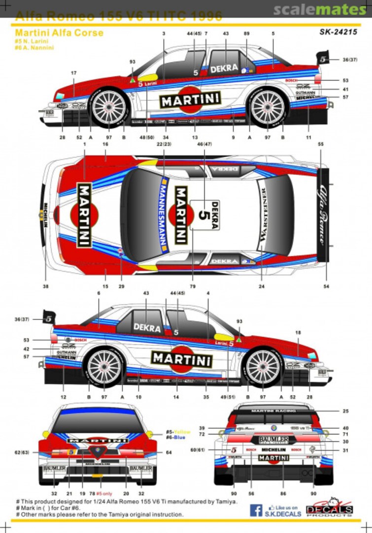 Boxart Alfa Romeo 155 V6 Ti ITC 1996 SK-24215 SK Decals Boxart Alfa Romeo 155 V6 Ti ITC 1996 SK-24215 SK Decals