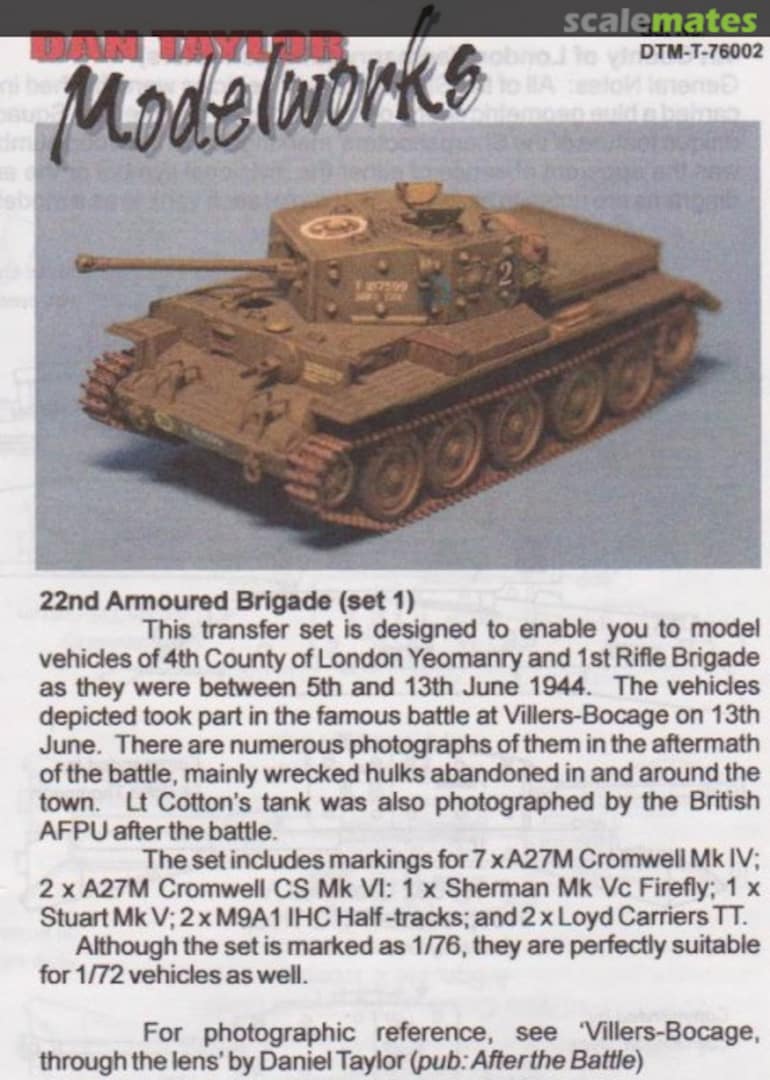 Boxart 22nd Armoured Brigade (set 1) DTM-T-76002 Dan Taylor Modelworks Boxart 22nd Armoured Brigade (set 1) DTM-T-76002 Dan Taylor Modelworks