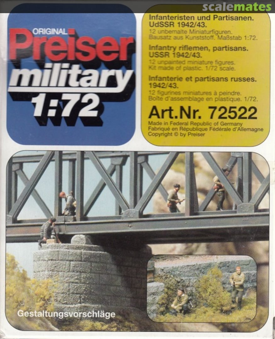 Boxart Infanteristen und Partisanen UdSSR 1942/43 72522 Preiser Boxart Infanteristen und Partisanen UdSSR 1942/43 72522 Preiser