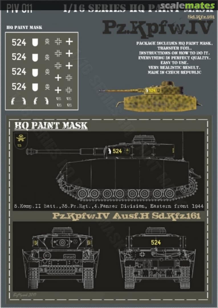 Boxart Pz.Kpfw.IV Ausf.H 5.Komp.II Batt 35.Pz.Rgt. 4.Pz.Div. Eastern Front 1944 Paint Mask PIV 011 HQ-Masks Boxart Pz.Kpfw.IV Ausf.H 5.Komp.II Batt 35.Pz.Rgt. 4.Pz.Div. Eastern Front 1944 Paint Mask PIV 011 HQ-Masks