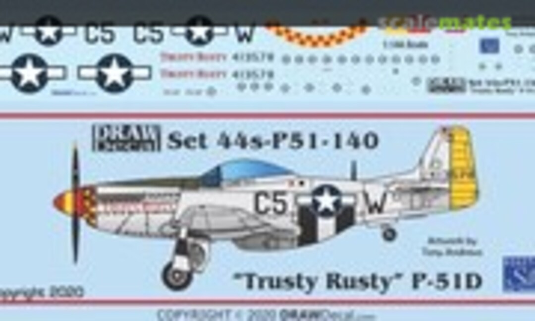 1:144 “Trusty Rusty” P-51D (Draw Decal 44-P51-140) 44-P51-140