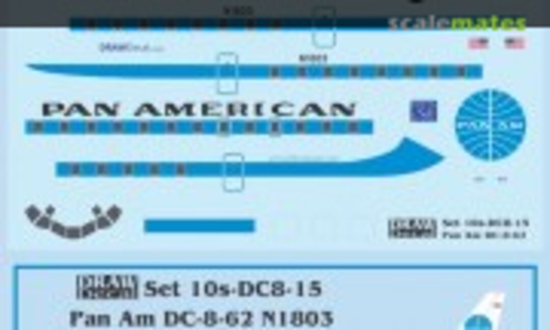 1:100 Pan Am DC-8-62 N1803 (Draw Decal 10-DC8-15) 10-DC8-15