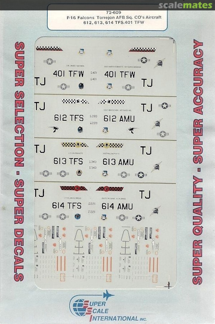 Boxart F-16C Falcons Torrejon AFB Sq. CO's Aircraft 72-609 SuperScale International Boxart F-16C Falcons Torrejon AFB Sq. CO's Aircraft 72-609 SuperScale International