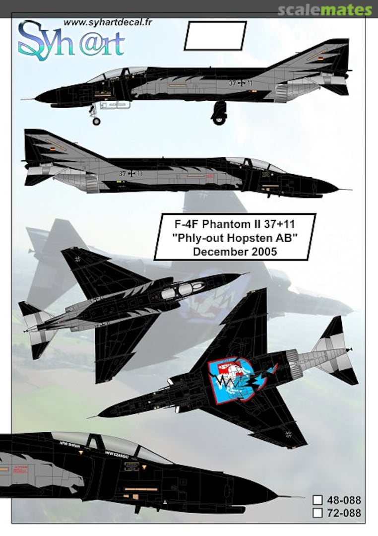 Boxart F-4F Phantom II 37+11 "Phly-out Hopsten AB" 2005 48-088 Syhart Boxart F-4F Phantom II 37+11 "Phly-out Hopsten AB" 2005 48-088 Syhart