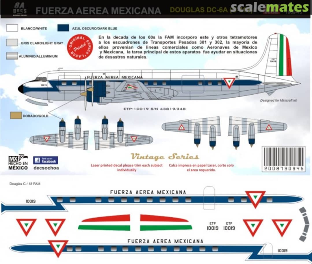 Boxart DOUGLAS DC-6/C-118 7909-045 8aDecs Boxart DOUGLAS DC-6/C-118 7909-045 8aDecs