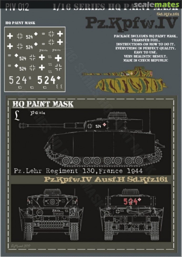 Boxart Pz.Kpfw.IV Ausf.H Pz.Lehr Regiment 130 France 1944 Paint Mask PIV 012 HQ-Masks Boxart Pz.Kpfw.IV Ausf.H Pz.Lehr Regiment 130 France 1944 Paint Mask PIV 012 HQ-Masks