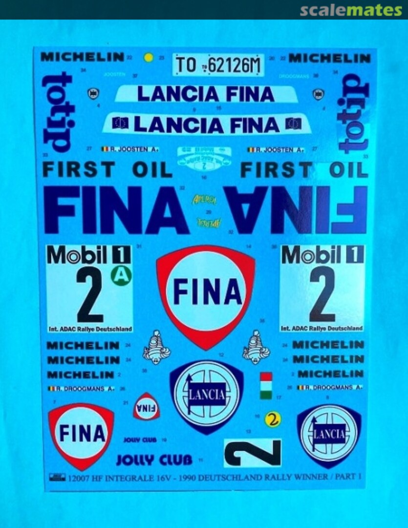 Contents Lancia Delta Integrale 16V Group A Jolly Club Team sponsored by Fina #2 12007 REJI Model Contents Lancia Delta Integrale 16V Group A Jolly Club Team sponsored by Fina #2 12007 REJI Model