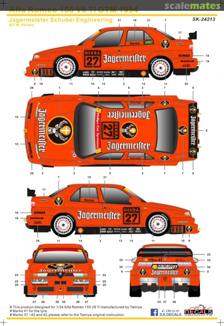 Boxart Alfa Romeo 155 V6 Ti DTM 1994 SK-24213 SK Decals