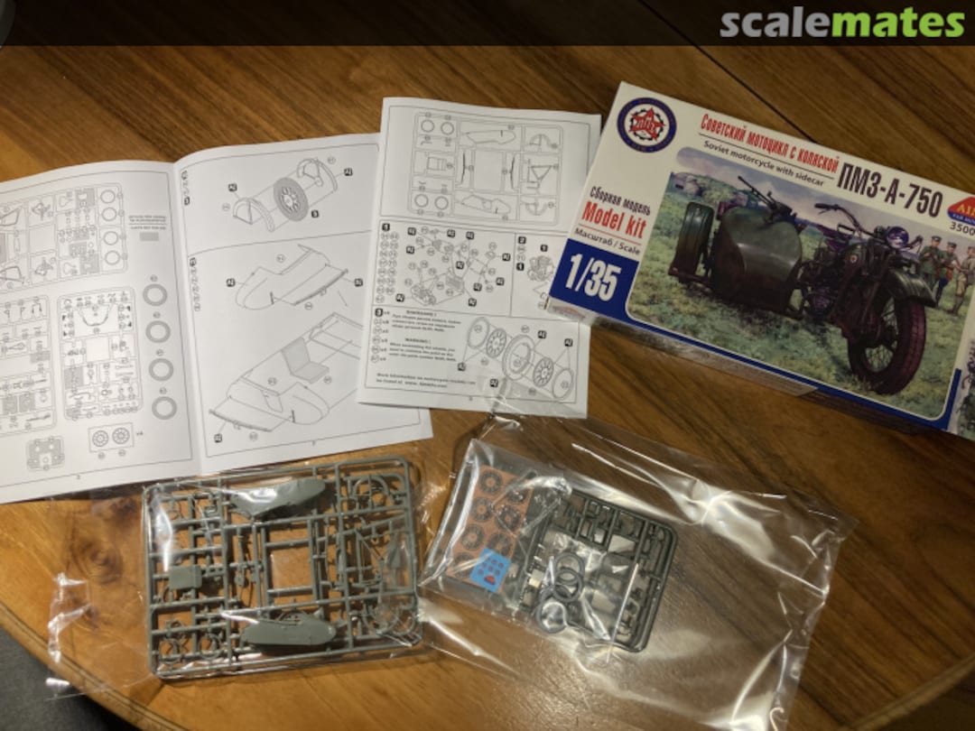 Contents Soviet military bike PMZ-A-750 with sidecar 35006 AIM Fan Model Contents Soviet military bike PMZ-A-750 with sidecar 35006 AIM Fan Model